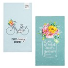 Набор полотенец кухонный «Доляна» You happy, 2 шт., голубое, бирюзовое, 35×60 см - Фото 2