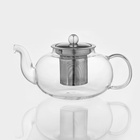 Чайник стеклянный заварочный с металлическим ситом «Калиопа», 800 мл - Фото 1