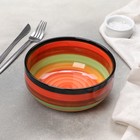 Салатник керамический Доляна «Индия», 1 л, d=18 см, цвет оранжевый - Фото 1
