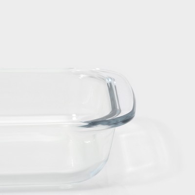 Форма для запекания и выпечки Доляна «Фуэго», 1 л, 25.7×14.5×4.7 см, жаропрочное стекло, прозрачная