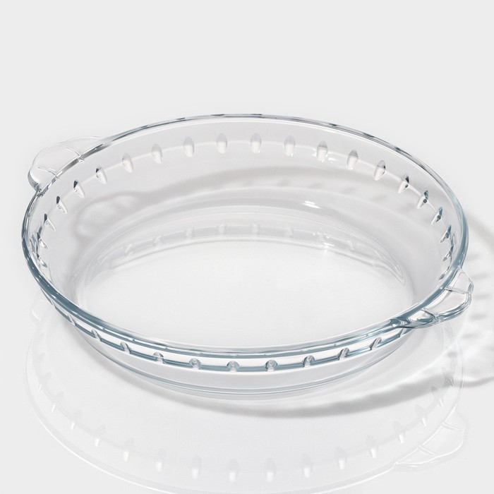 Форма для запекания и выпечки из жаропрочного стекла круглая Доляна, 1 л, d=22 см - фото 1908235660