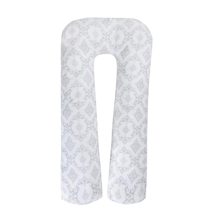 Подушка для беременных u-образная, размер 340 × 35 см, принт дамаск серый - Фото 1