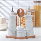 Набор для специй «Текстура», 4 шт: 2 соусника, солонка, перечница - Фото 1