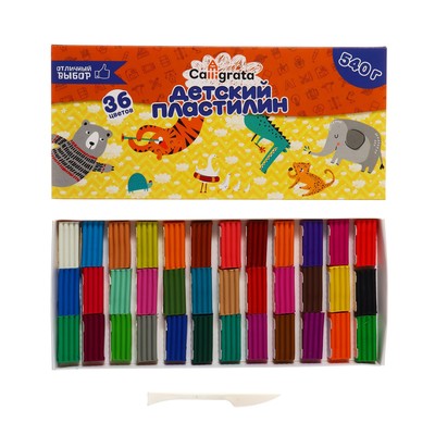 Пластилин Calligrata kids, 36 цветов, 540 г