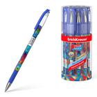 Ручка шариковая ErichKrause ColorTouch Patchwork, узел 0.7 мм, тонкое письмо, резиновый держатель, стержень с дизайном, чернила синие - фото 318462211