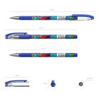 Ручка шариковая ErichKrause ColorTouch Patchwork, узел 0.7 мм, тонкое письмо, резиновый держатель, стержень с дизайном, чернила синие - Фото 2