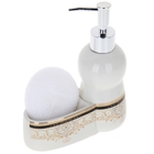 Дозатор для моющего средства с подставкой для губки Доляна «Восточный узор», 300 мл - Фото 1