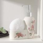 Дозатор для моющего средства с подставкой для губки Доляна «Сакура», 300 мл - Фото 1