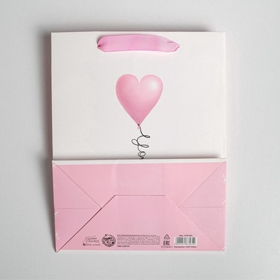 Пакет подарочный ламинированный, упаковка, Love you, MS 18×23×10 см