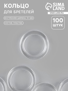 Кольцо для бретелей, пластиковое, 10 мм, 100 шт., прозрачное - Фото 1