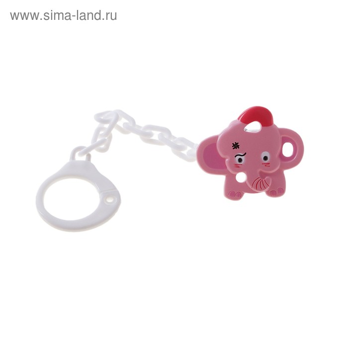 Держатель для пустышки на цепочке с прищепкой, МИКС - Фото 1