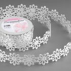 Лента фигурная «Крупный цветок», 40 мм, 9±0.5 м, белая - Фото 1