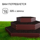 Клумба оцинкованная, 3 яруса, d=60–100–140 см, высота бортика 45 см, коричневая, Greengo - Фото 5