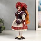 Кукла коллекционная керамика "Ульяна в полосатом платье с передником" 40 см - Фото 2