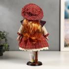 Кукла коллекционная керамика "Ульяна в полосатом платье с передником" 40 см - Фото 4