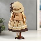 Кукла коллекционная керамика "Полина в бежевом платье и курточке" 40 см - фото 24211012