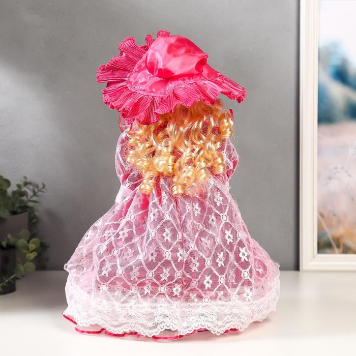 Кукла коллекционная керамика "Леди Виктория в розовом платье" 40 см - фото 1898396842
