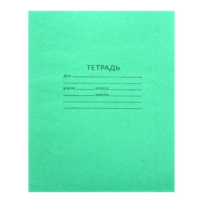 Тетрадь 12 листов в клетку, "Зелёная обложка", АЦБК, белизна 100 %, 20 штук в спайке - Фото 1