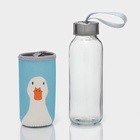 Бутылка для воды «Гусь», 300 мл, 6×17 мл, в чехле, стекло, голубая, прозрачная - Фото 2