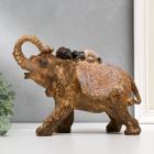 Сувенир полистоун "Африканский слон с младенцем" под дерево 20х25х10,5 см - фото 321285231