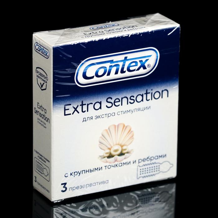 Презервативы Contex Extra Sensation с крупными точками и ребрами, 3 шт - Фото 1