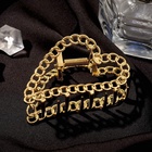 Крабик для волос «Дороти», сердце, 7.5 см, золото - Фото 5