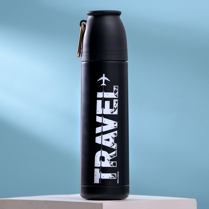Термос с карабином Travel, 500 мл, сохраняет тепло 14 ч - Фото 1