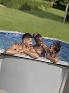 Бассейн каркасный стальной Bestway Hydrium 56574, 366×122 см, песчаный фильтр-насос, лестница, тент, круглый - Фото 10