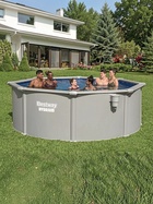 Бассейн каркасный стальной Bestway Hydrium 56574, 366×122 см, песчаный фильтр-насос, лестница, тент, круглый - Фото 8
