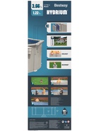 Бассейн каркасный стальной Bestway Hydrium 56574, 366×122 см, песчаный фильтр-насос, лестница, тент, круглый - Фото 25