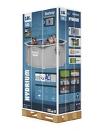 Бассейн каркасный стальной Bestway Hydrium 56574, 366×122 см, песчаный фильтр-насос, лестница, тент, круглый - Фото 26