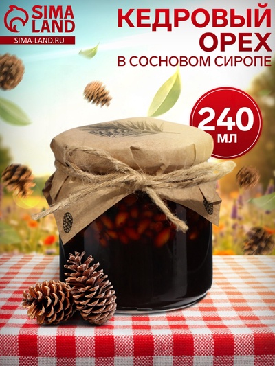 УЦЕНКА Кедровый орех в сосновом сиропе, 240 г (до 06.09.2025)
