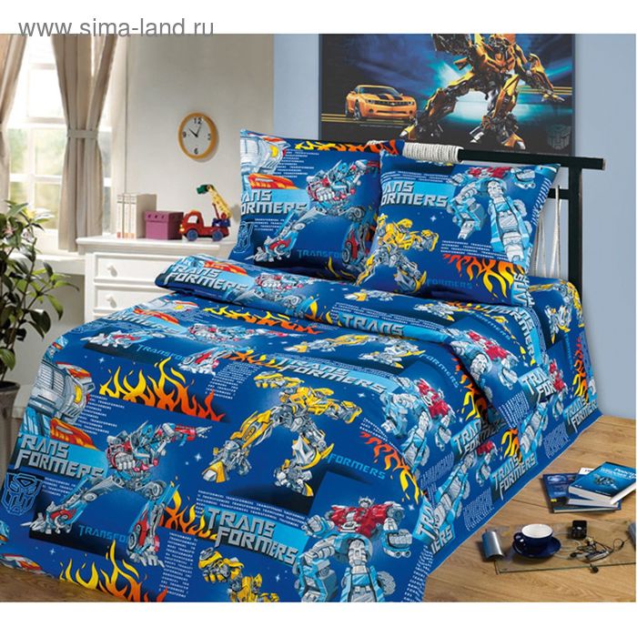 Постельное бельё 1,5 сп., Миланика Трансформеры 143*215 см, 145*214 см, 70*70 см 1 шт. - Фото 1