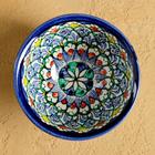 Набор больших пиал Риштанская керамика «Узоры», 6 шт.,11 см, синие - Фото 5