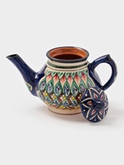 Набор чайный Риштанская керамика, 4 предмета: чайник 700 мл, 2 пиалы d=9.5 см, тарелка d=17 см, синий - Фото 8