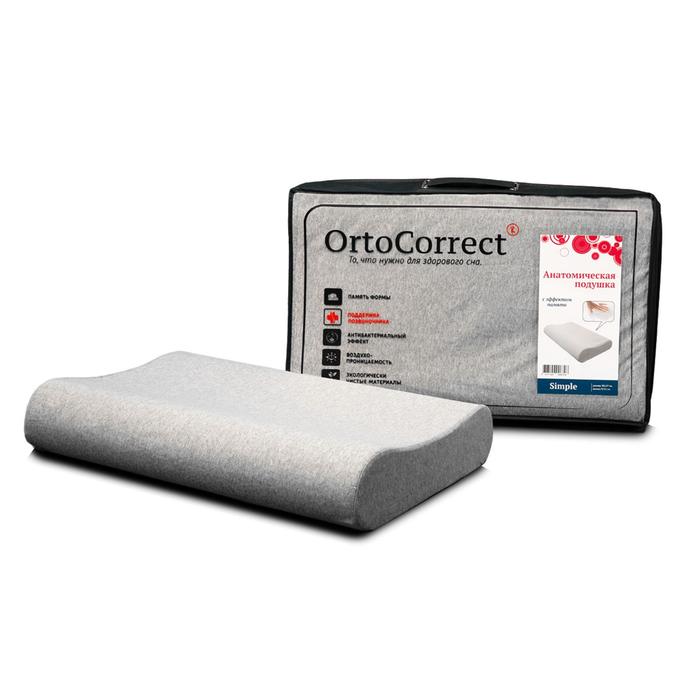 Ортопедическая подушка OrtoCorrect Classic Simple M, 58 х 37 см, валики 9/11 см - Фото 1