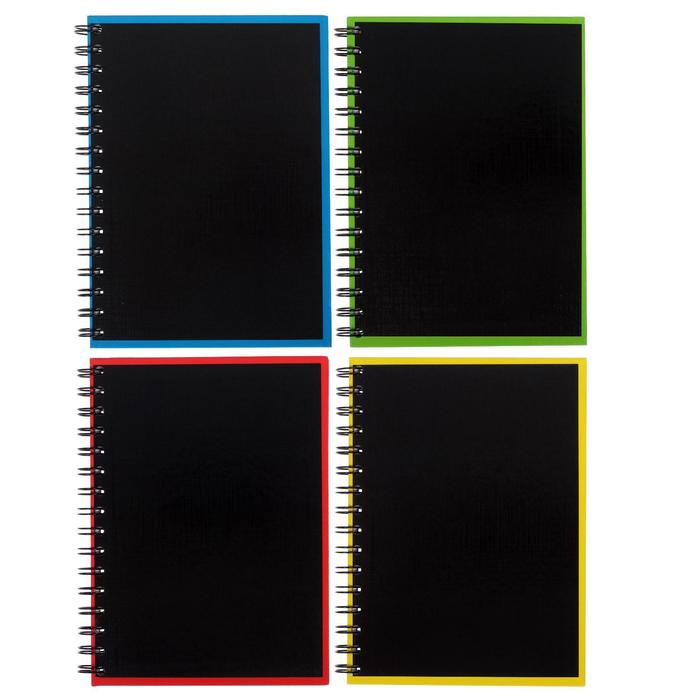 Тетрадь на спирали ErichKrause. Accent А5, 120 листов, в клетку, глянцевая ламинация, льняное тиснение, блок офсет, белизна 100%, МИКС - Фото 1