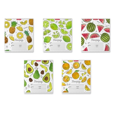 Тетрадь 18 листов в клетку ErichKrause «Яркие дольки», обложка мелованный картон, МИКС