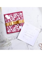 Приглашение на свадьбу резное «Любовь навеки...», цвет бордовый - Фото 4