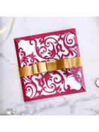 Приглашение на свадьбу резное «Любовь навеки...», цвет бордовый - Фото 5