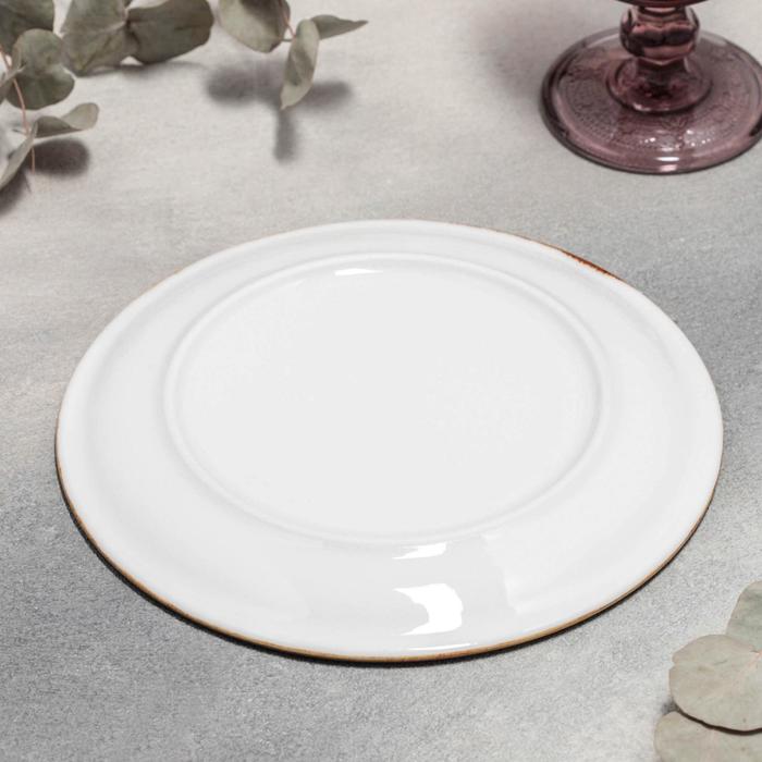 Тарелка фарфоровая обеденная «Суприм», d=21 см, цвет серый - фото 1908652229