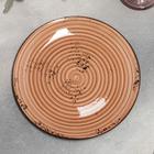 Тарелка фарфоровая обеденная «Винтаж», d=21 см, цвет коричневый - фото 319873888