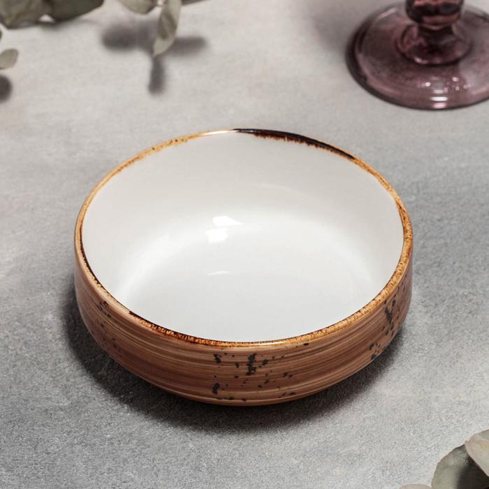 Миска «Винтаж», 450 мл, d=14 см, штабелируемая, фарфор, коричневая