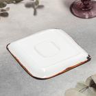 Блюдо фарфоровое квадратное «Латерит», 14,5×14,5 см, цвет оранжевый - фото 24312248