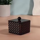 Органайзер для хранения «Black Secret», с крышкой, 9.5×9.5×7 см, чёрный - Фото 3