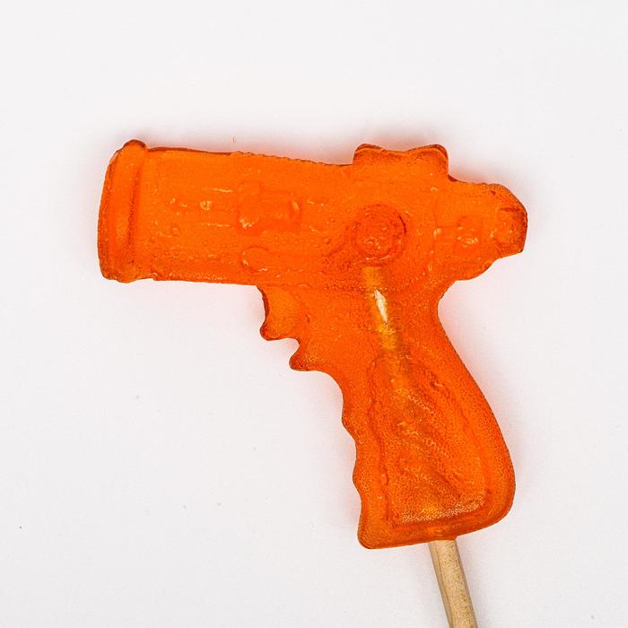 Карамель на палочке «Пистолет», оранжевый, 45 г - Фото 1