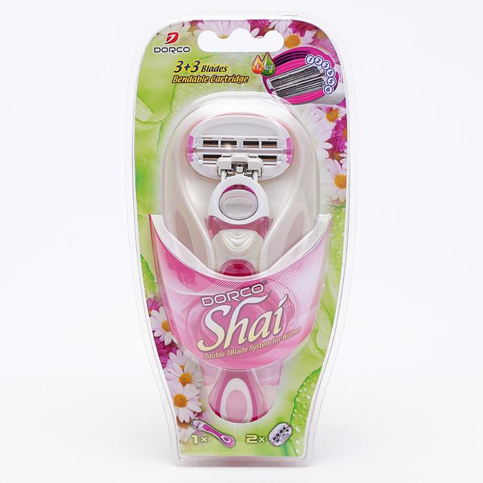 Набор женский Dorco SHAI Sweetie 1 станок + 2 кассеты, 6 лезвий 3+3 - Фото 1