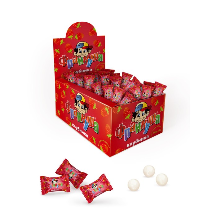 Жевательная резинка "Франкуша" клубника, 4 г - Фото 1