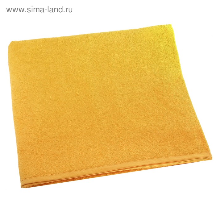 Простыня махровая, однотонная, цвет жёлтый, 180х220 см - Фото 1