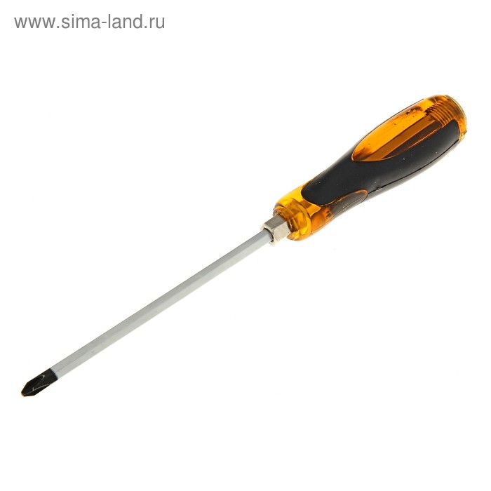 Отвертка PH2х150 мм , ударная, ручка комбин. оранжевая с черным, подвес - Фото 1